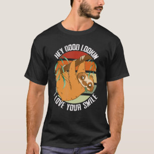 Camiseta Amo Tu Sonrisa Hey Guapo Feliz Perezoso Sonrie