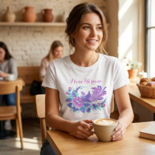 Camiseta Amo Ucrania. Acuarelas de arte de Petrikivka