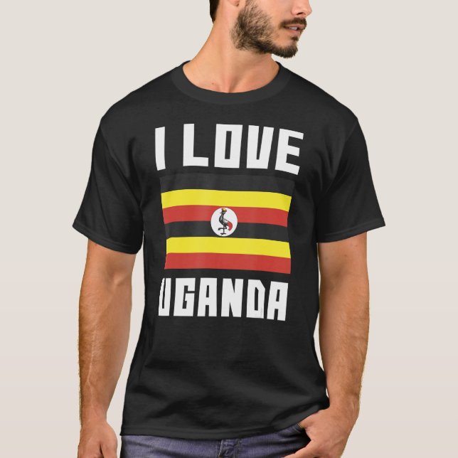 Camiseta Amo Uganda, corazón, la familia de Uganda viaja a  (Anverso)