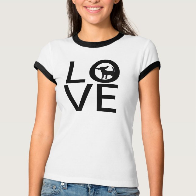 Camiseta Amo | un solo perro negro pequeño T-Shirt (Anverso)