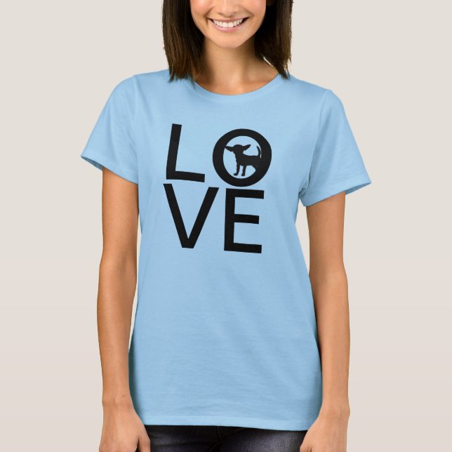 Camiseta Amo | un solo perro negro pequeño T-Shirt (Anverso)
