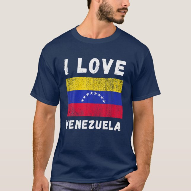 Camiseta Amo Venezuela Corazón Viajes Familiares Venezolano (Anverso)