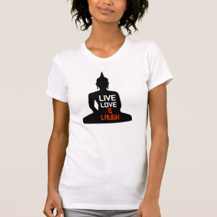 Camiseta Amo vivo risa buddha negro silhoutte
