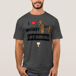Camiseta Amo Whiskey y mi papá, mamá de Airedale Terrier