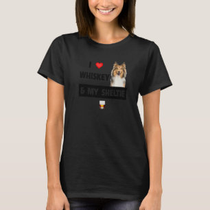 Camiseta Amo Whiskey Y Mi Sheltie Mamá Dad Shetland