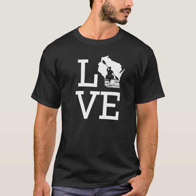 Camiseta Amo Wisconsin Kayaking (Anverso)
