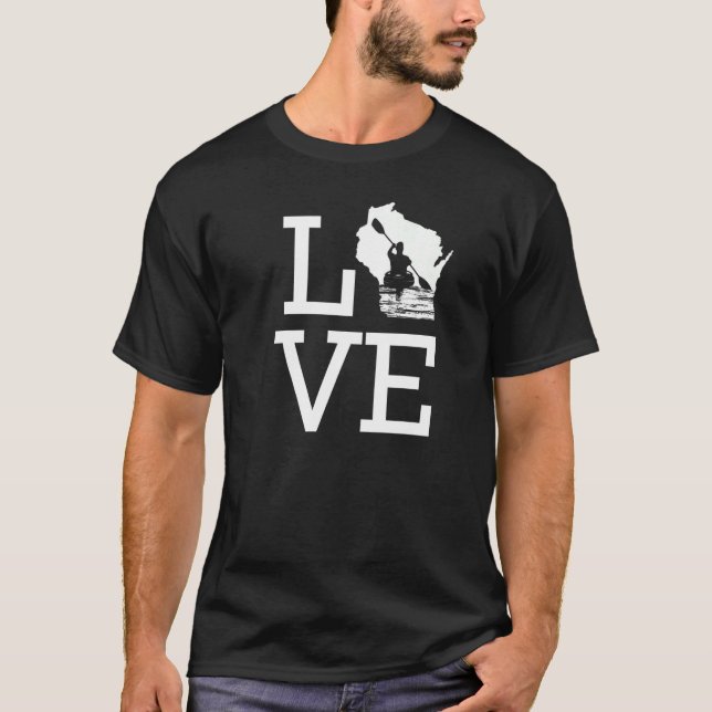 Camiseta Amo Wisconsin Kayaking (Anverso)
