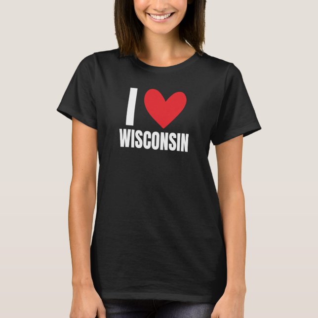 Camiseta Amo Wisconsin State Milwaukee Sports Madison Gr (Anverso)