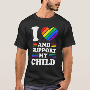 Camiseta Amo Y Apoyo A Mi Hijo El Arcoiris Lesbiano Gay