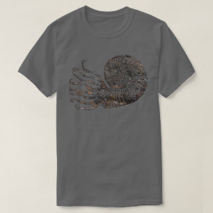 Camiseta amoniita de fósil