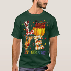 Camiseta Amor 1º grado Feliz otoño a profesores