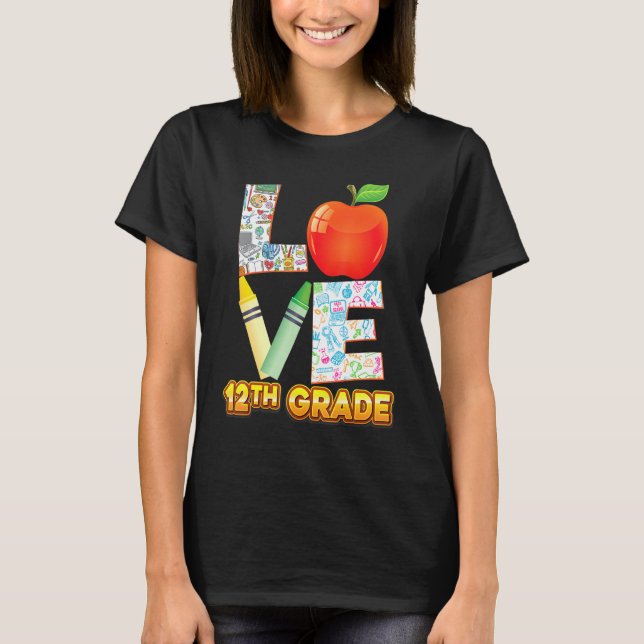 Camiseta Amor 12° grado Duodécimo Estudiante Docente de Reg (Anverso)