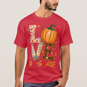 Camiseta Amor 3º grado Feliz Día de Acción de Gracias estud