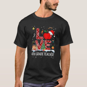 Camiseta Amor 4.ª Maestra Estudiante Pajama Navidades Ho