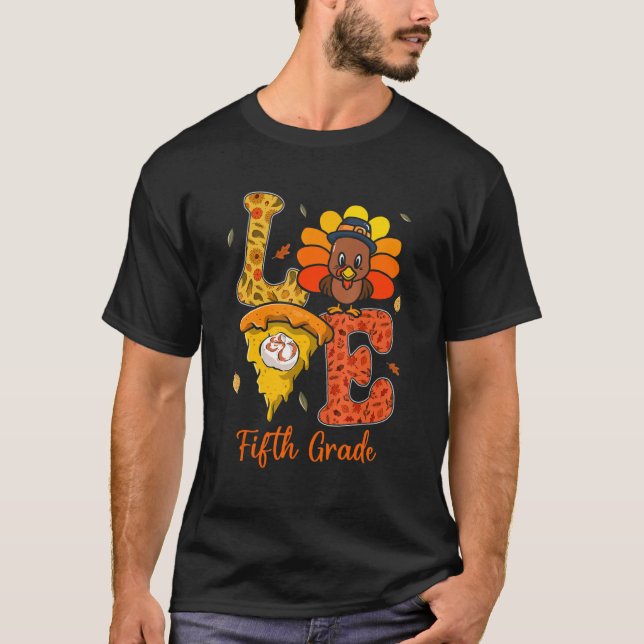 Camiseta Amor 5° grado Vida de profesor Turquía Agradecimie (Anverso)