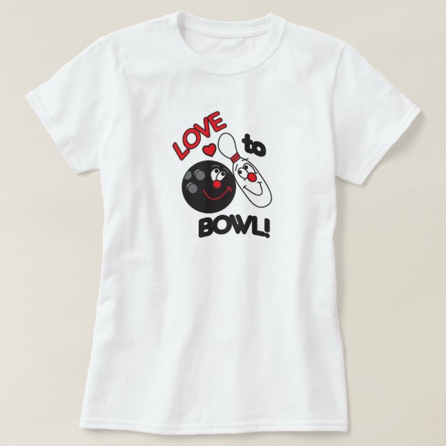 Camiseta Amor a Bowl Bowl Pin y Ball (Diseño del anverso)
