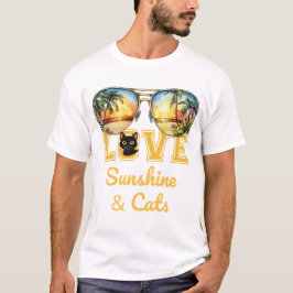 Camiseta AMOR A LA LUZ DEL Sol Y A LOS Gatos | Verano de ga