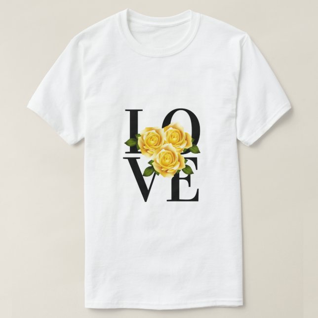 Camiseta AMOR a las rosas amarillas (Diseño del anverso)