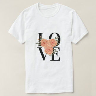 Camiseta AMOR a los Rosas de Peach