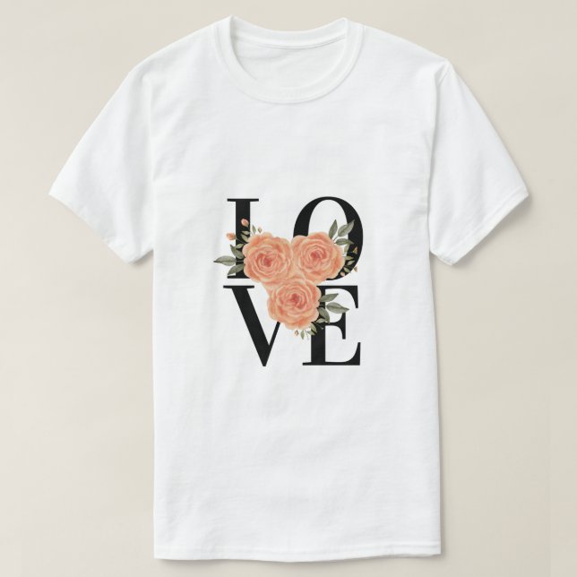 Camiseta AMOR a los Rosas de Peach (Diseño del anverso)