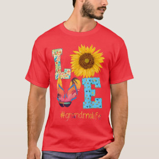 Camiseta AMOR Abuela Vida Chanclas Girasol Verano Mariposa