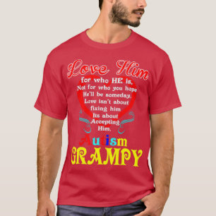 Camiseta Amor Aceptando Esperanza Autismo Grampy Awareness