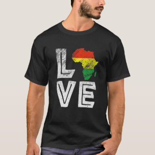 Camiseta AMOR África Mapa de historia negra Mes de la histo