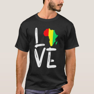 Camiseta AMOR África Mapa de Historia Negra Mes Hombres Muj