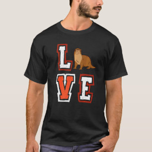Camiseta Amor Agua Otter Vida Silvestre Cute Agua de Mar An