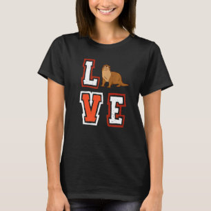 Camiseta Amor Agua Otter Vida Silvestre Cute Agua de Mar An
