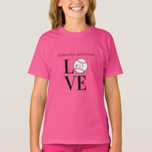 Camiseta Amor al béisbol: nombre agregado personalizado y n