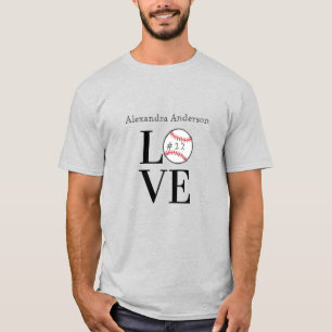 Camiseta Amor al béisbol: nombre agregado personalizado y n