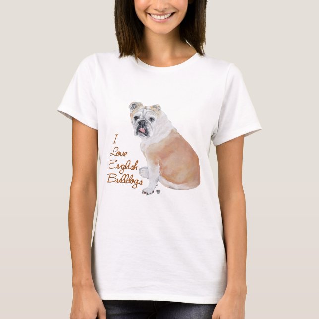 Camiseta Amor al Bulldog inglés (Anverso)