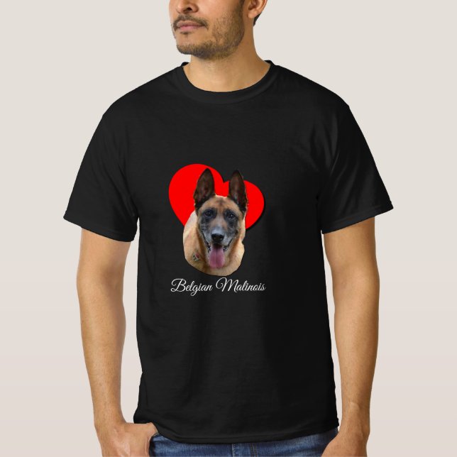 Camiseta Amor al corazón de Malinois en Bélgica (Anverso)