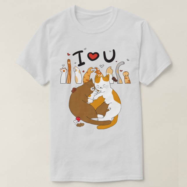 Camiseta Amor al gato (Diseño del anverso)