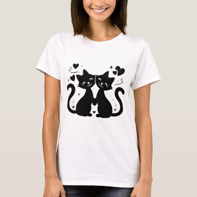 Camiseta Amor al gato (mujeres) (Anverso)