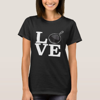 Camiseta Amor al hierro fundido Cocinar Camisas Frying Pan 
