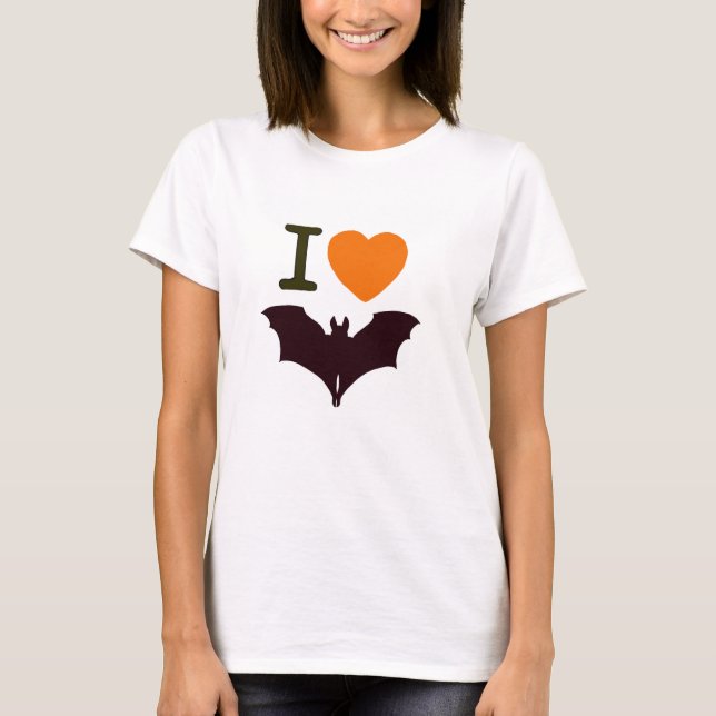 Camiseta Amor al murciélago de Halloween (Anverso)