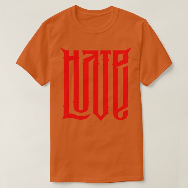 Camiseta Amor al odio (Diseño del anverso)