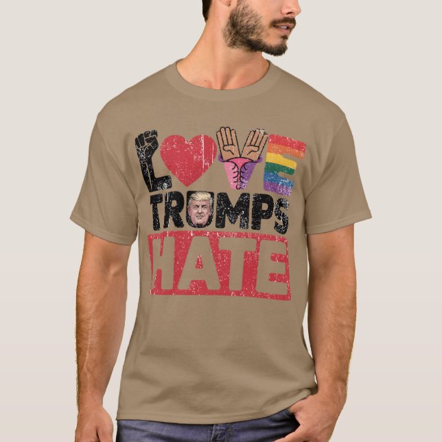 CAMISETA AMOR AL ODIO DE TRUMPS (Anverso)