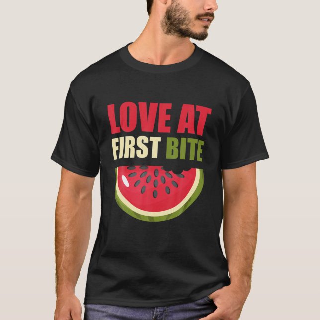 Camiseta Amor Al Primer Bite Funny Kawaii Cute Fruit Waterm (Anverso)