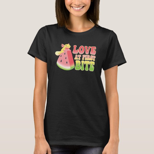 Camiseta Amor Al Primer Bite Watermelon Axolotl Snacks (Anverso)
