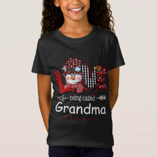 Camiseta Amor al ser llamada Abuela Navidades Snowman Red P