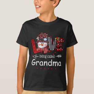 Camiseta Amor al ser llamada Abuela Navidades Snowman Red P