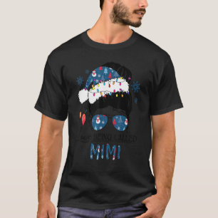 Camiseta Amor Al Ser Llamado Mimi Messy Bun Xmas Luces Sant