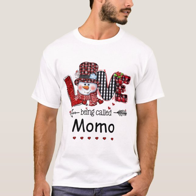Camiseta Amor al ser llamado Momo Navidades Snowman Red Pla (Anverso)