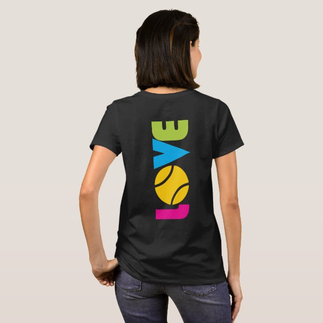 Camiseta Amor al tenis, nombre personalizado (Reverso completo)