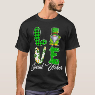 Camiseta AMOR al trabajador social St Patricks Day Gnome Cl
