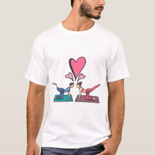 Camiseta "Amor al yoga" "Pose de pareja" "Corazón a corazón