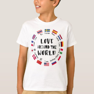 Camiseta Amor alrededor de los idiomas del mundo